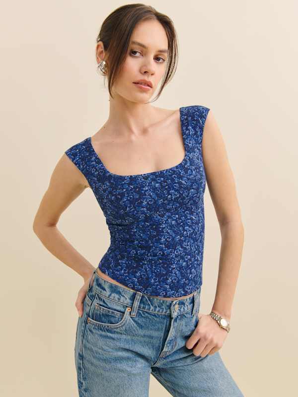 Navi Top - Blue Rose